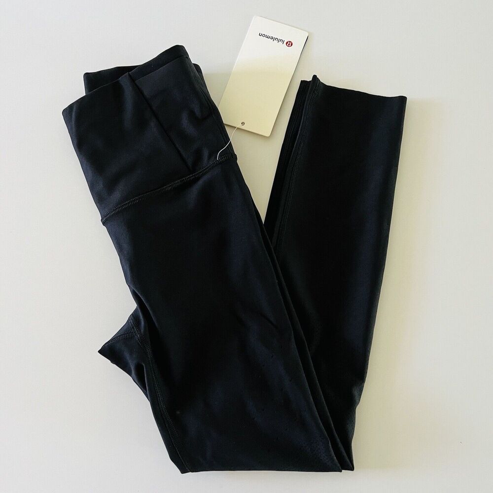 LULULEMON ATHLETICA Black Zoned In HR Crop 23" Leggings - US 4